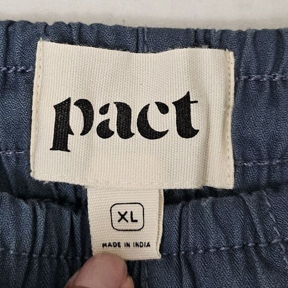 Pact Shorts Mens XL Blue Organic Cotton Twill inside Drawstring Elastic Waist‎ - Picture 3 of 11